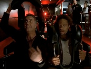 Grissom and Warrick on a rollercoaster